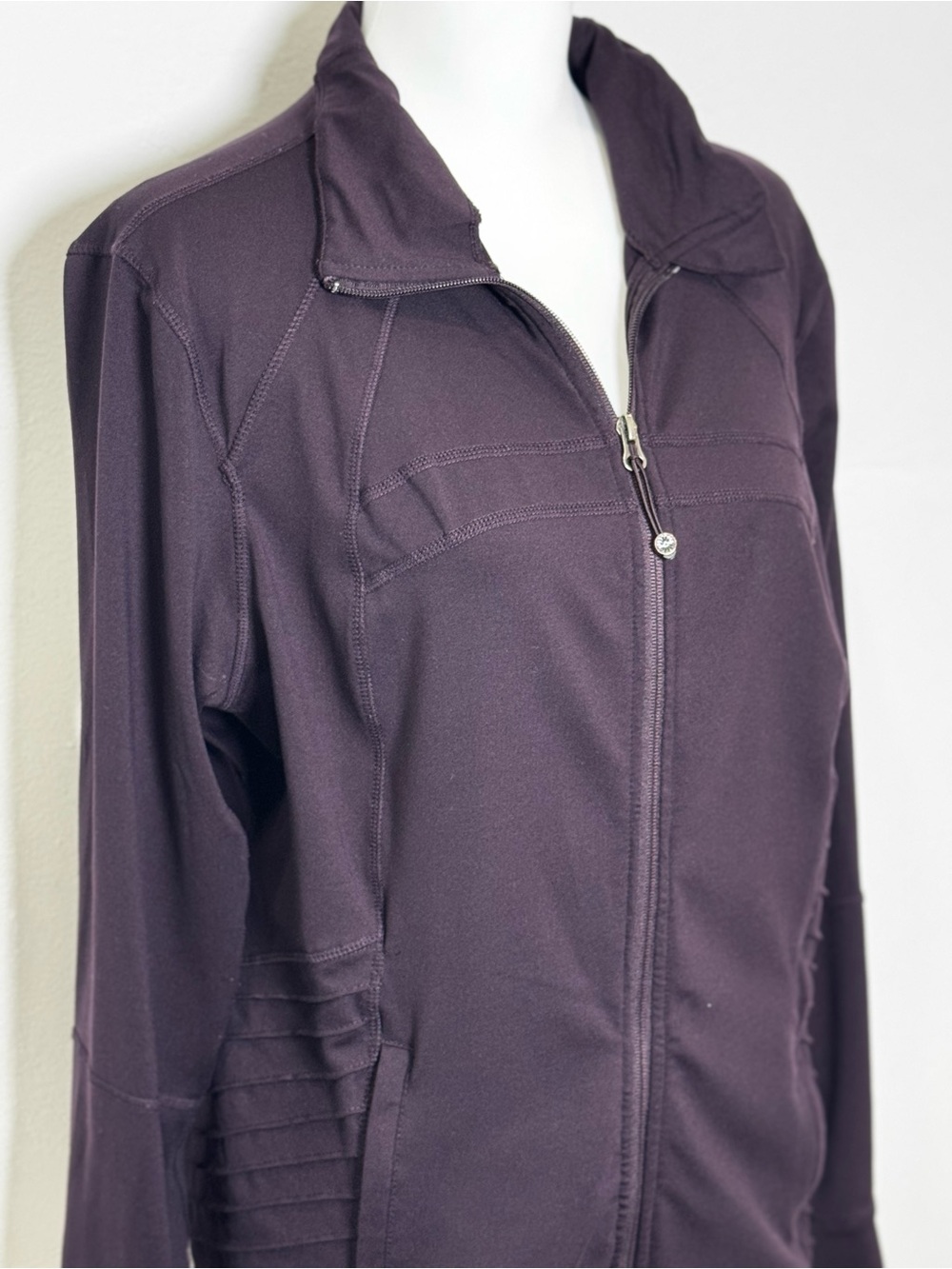 Tangerine Plum/Purple Full Zip Mock Neck Athletic Jacket Womens Size XL - Picture 4 of 12